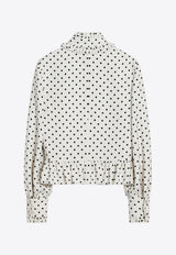 Valentino Single-Breasted Polka-Dots Jacket White 6B0CE4A098S/Q_VALE-R8E