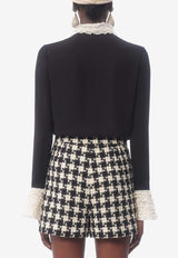 Valentino Ruffled Georgette Shirt Black 6B3AB7321MH 0NA