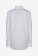 Valentino Long-Sleeved Popeline Shirt Optic White 6B3AB7805A6 001