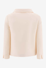 Valentino Jewel Button Crepe Couture Jacket Ivory 6B3CE3Y01CF A03