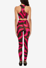 Marmo Print Cropped Top