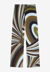 Iride Print Straight-Leg Pants