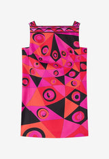 Occhi Print Mini Silk Dress