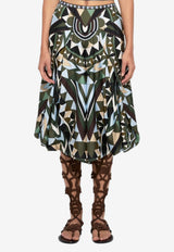 Manuba Print Silk Twill Culotte Pants