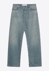 Valentino Washed Straight Pants Blue 6V0DE04NAV4/Q_VALE-558