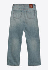 Valentino Washed Straight Pants Blue 6V0DE04NAV4/Q_VALE-558