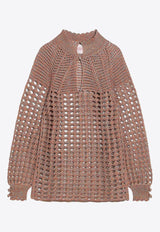 Valentino Openwork Linen Sweater Beige 6V0KC34AAUT/Q_VALE-AH2