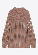 Valentino Openwork Linen Sweater Beige 6V0KC34AAUT/Q_VALE-AH2