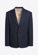 Valentino Single-Breasted Wool Blazer Blue 6V3CEG959EB/Q_VALE-D51