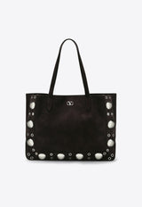 Valentino Medium Nellcôte Suede Tote Bag Dark Brown 6W0B0R79JET/Q_VALE-0TO
