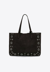 Valentino Medium Nellcôte Suede Tote Bag Dark Brown 6W0B0R79JET/Q_VALE-0TO