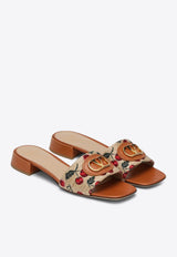 Valentino VLogo Cherryfic Jacquard Flat Sandals Beige 6W0S0LT0NNX/Q_VALE-32H