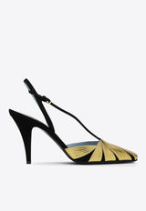 Valentino 90 Foliefoliage Slingback Pumps Black 6W0S0LX2KMN/Q_VALE-DQL