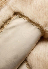 Valentino Faux Fur Scarf Beige 6W2ER027KYA BZ9