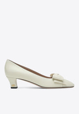 Valentino Bowow 45 Leather Pumps Ivory 6W2S0LB5DDT/Q_VALE-098