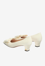 Valentino Bowow 45 Laminated Leather Pumps Ivory 6W2S0LB5DDT 098