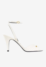 Valentino Ladycrush 85 Leather Sandals White 6W2S0LD0DDT 098