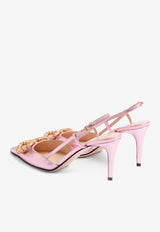 Valentino VLogo 80 Laminated Nappa Slingback Pumps Pink 6W2S0R01LUY BSV