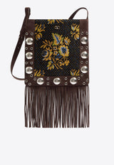 Valentino Nellcote Jacquard Fringed Crossbody Bag Brown 6Y2B0D06ZIS RCB