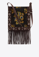 Valentino Nellcote Jacquard Fringed Crossbody Bag Brown 6Y2B0D06ZIS RCB