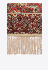 Valentino Voyage Imaginaire Print Fringed Scarf Multicolor 6Y2E600AUZV QQ7