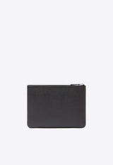 Valentino VLogo Grained Leather Zip Pouch Black 6Y2P0V10UAG 0NO