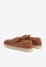 Valentino Palm Avenue Calf Leather Espadrilles Brown 6Y2S0K00UDX N58