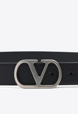 Valentino VLogo Calf Leather Belt Black 6Y2T0SE1UMS 0NO