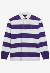 Polo Ralph Lauren Striped Long-Sleeved Rugby Polo T-shirt Purple 710717116505CO/S_POLOR-CO