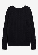 Polo Ralph Lauren Logo Embroidered Cable Knit Sweater Blue 710775885001CO/S_POLOR-HN