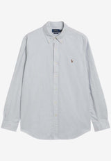 Polo Ralph Lauren Logo Embroidered Stripe Shirt Sky Blue 710792041004CO/S_POLOR-BW