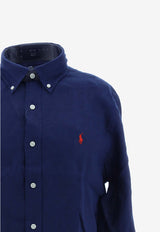 Polo Ralph Lauren Logo Embroidered Long-Sleeved Shirt Navy 710794141_000_002