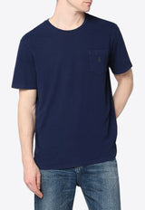 Polo Ralph Lauren Logo Embroidered Crewneck T-shirt Blue 710964511001CO/Q_POLOR-NN