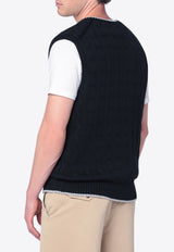 Polo Ralph Lauren Logo Embroidered Knitted Sweater Vest Navy 710970288001CO/R_POLOR-HC