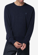 Polo Ralph Lauren Logo Embroidered Wool Sweater Blue 710974148001WO/R_POLOR-HN