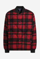 Polo Ralph Lauren Plaid Check Quilted Bomber Jacket Red 710980939001WO/R_POLOR-BP