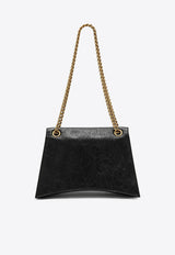 Balenciaga Medium Crush Shoulder Bag in Crushed Leather 716393210IT/O_BALEN-1000 Black