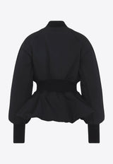 Zip-Up Peplum Bomber Jacket