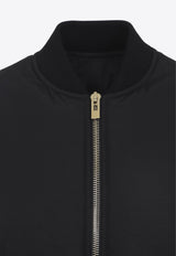 Zip-Up Peplum Bomber Jacket
