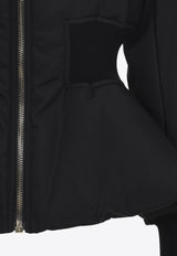 Zip-Up Peplum Bomber Jacket