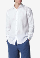 XACUS Long-Sleeved Linen Shirt White 722ML11297/S_XACUS-001