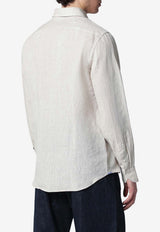 XACUS Long-Sleeved Linen Shirt Beige 722ML11297/S_XACUS-002