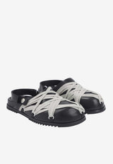 Megalace Leather Mules Granola