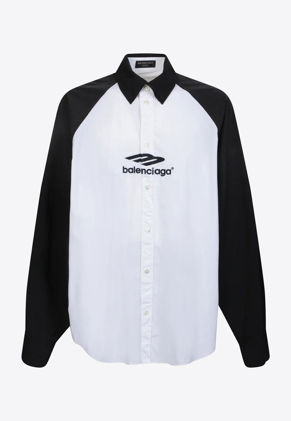 Balenciaga Logo-Sleeved Logo Shirt 738841-TNM60-1000BLACK