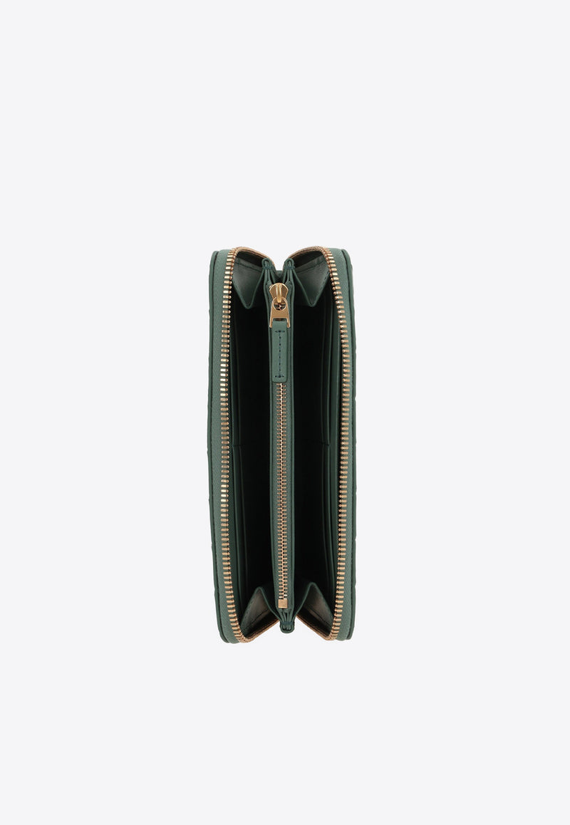 Bottega Veneta Zip-Around Wallet in Intrecciato Leather 742332VCPP2 3198 Aloe