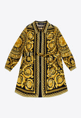 فستان من الحرير بطبعة باروكو للبنات