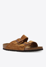 Birkenstock Arizona Suede Double-Buckle Slides Brown 1009526 0-MINK