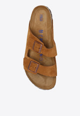 Birkenstock Arizona Suede Double-Buckle Slides Brown 1009526 0-MINK