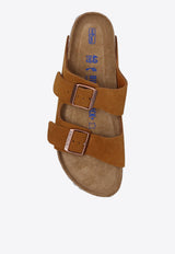 Birkenstock Arizona Suede Buckled-Straps Slides Brown 1009527 0-MINK