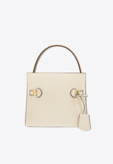 Tory Burch Small Lee Radziwill Leather Top Handle Bag Beige 139357 0-102